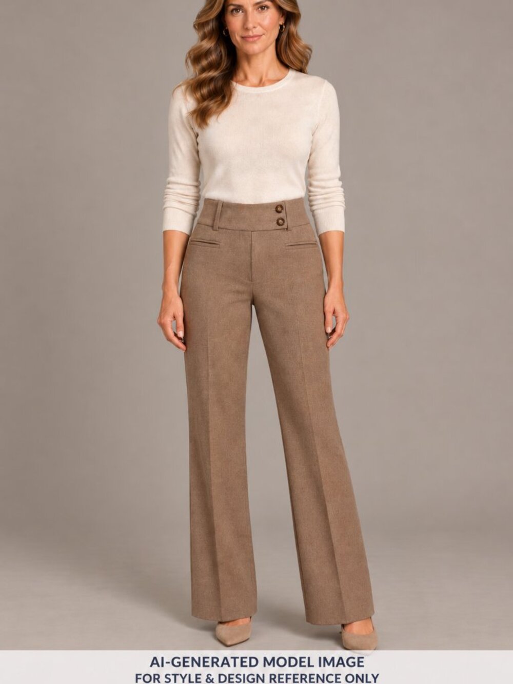 EUC.  Women's Brown High-Waist Dress Pants Trousers